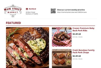 Main Street Market Weekly Ad August 31 - September 6, 2026