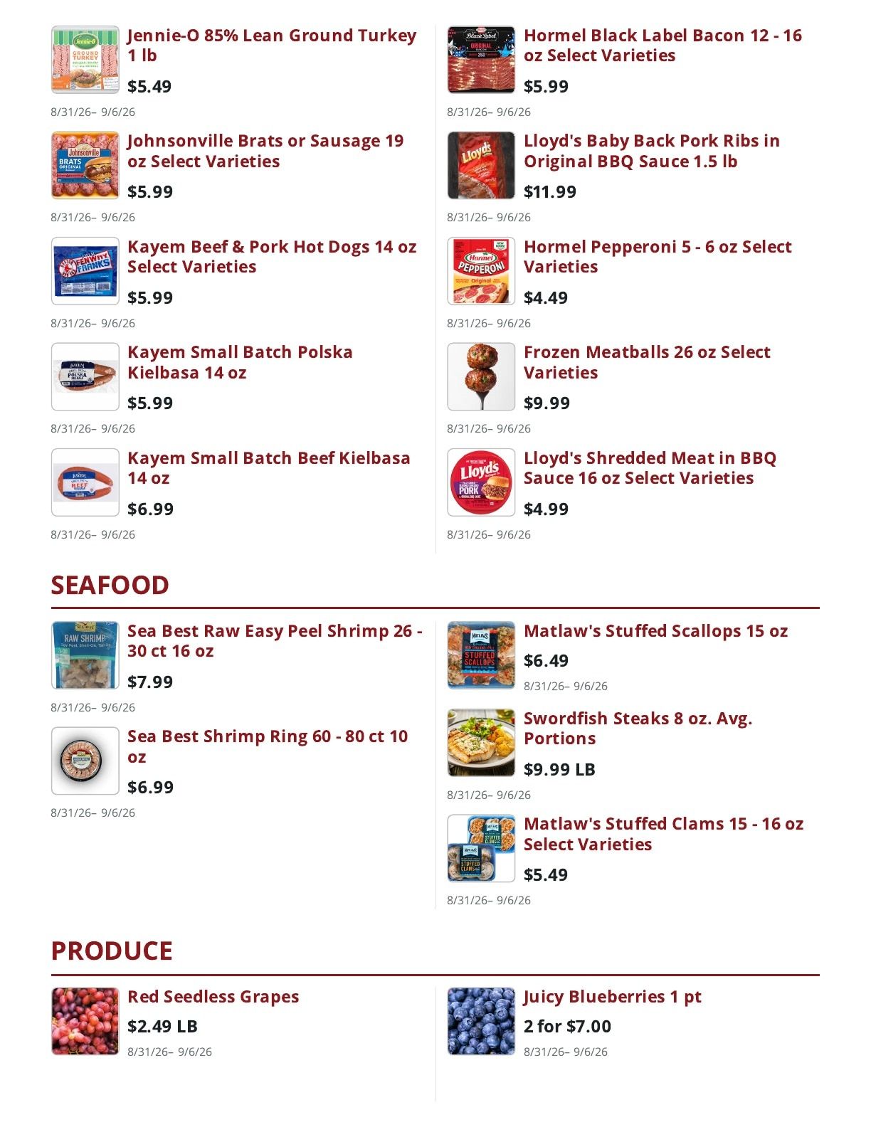 Main Street Market Weekly Ad August 31 - September 6, 2026