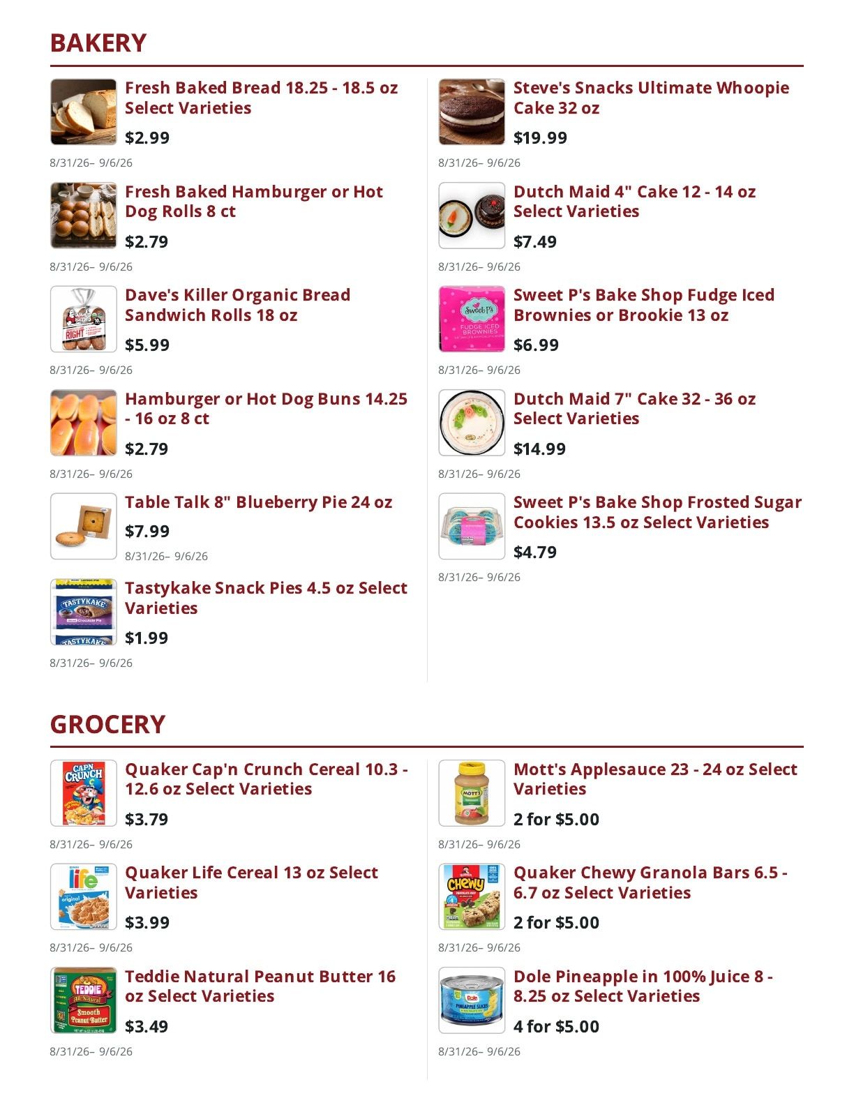 Main Street Market Weekly Ad August 31 - September 6, 2026