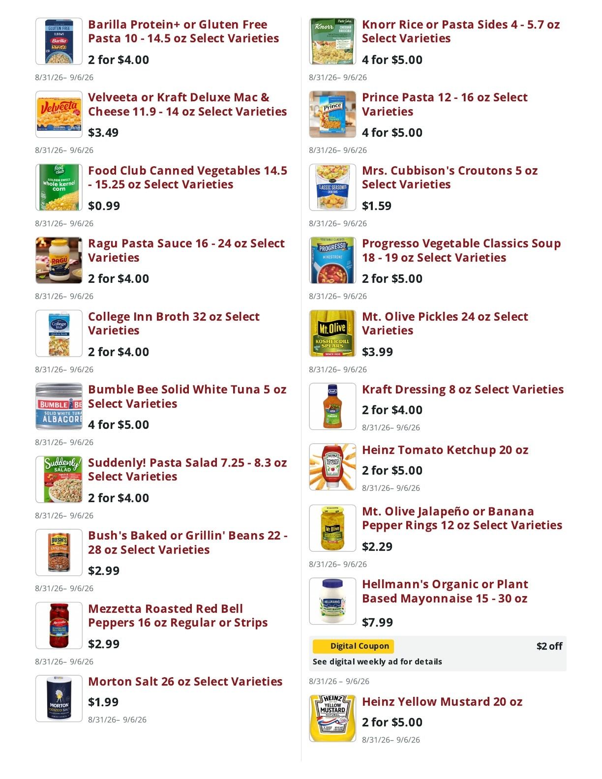 Main Street Market Weekly Ad August 31 - September 6, 2026
