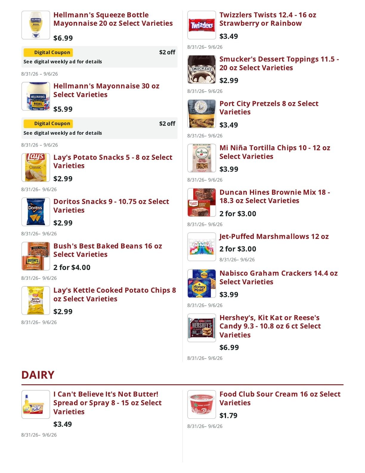Main Street Market Weekly Ad August 31 - September 6, 2026