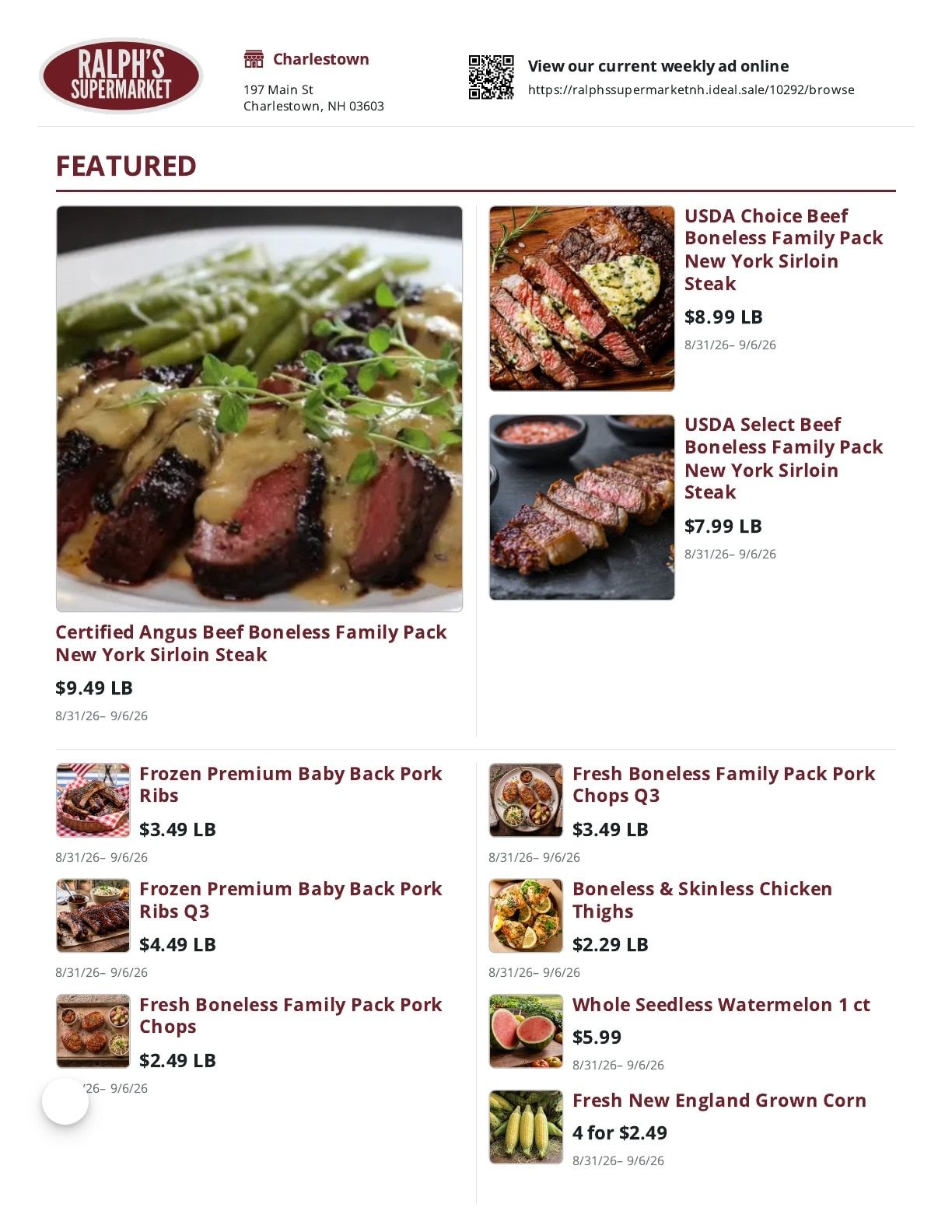 Ralph's Supermarket Weekly Ad August 31 - September 6, 2026
