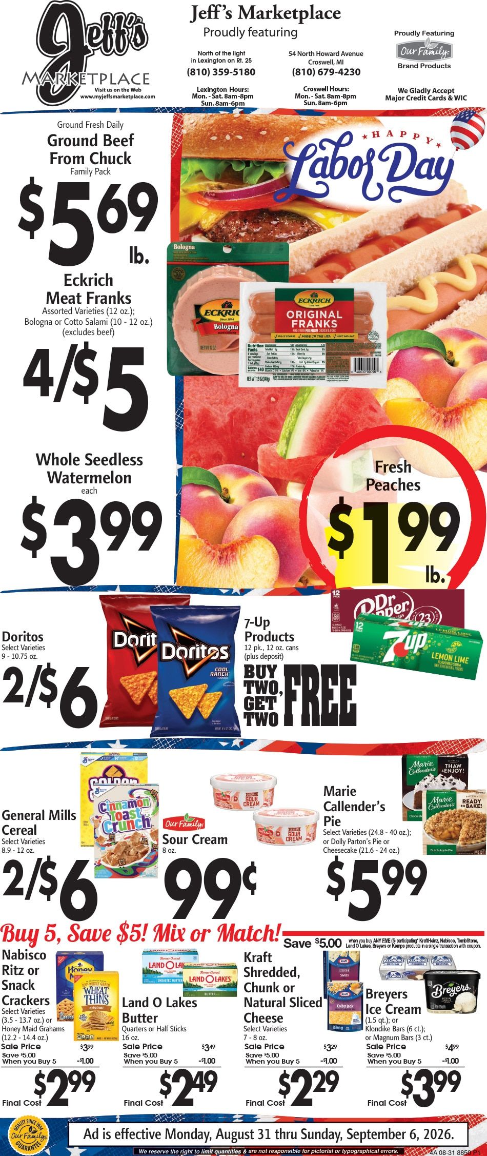 Jeff's Market Weekly Ad August 31 - September 6, 2026