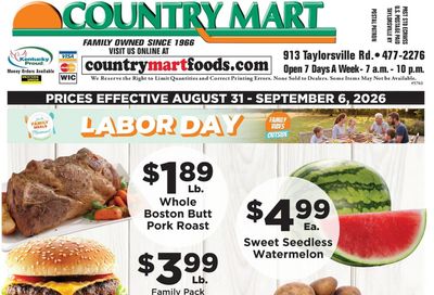 Taylorsville Country Mart (Taylorsville, KY) Weekly Ad August 31 - September 6, 2026