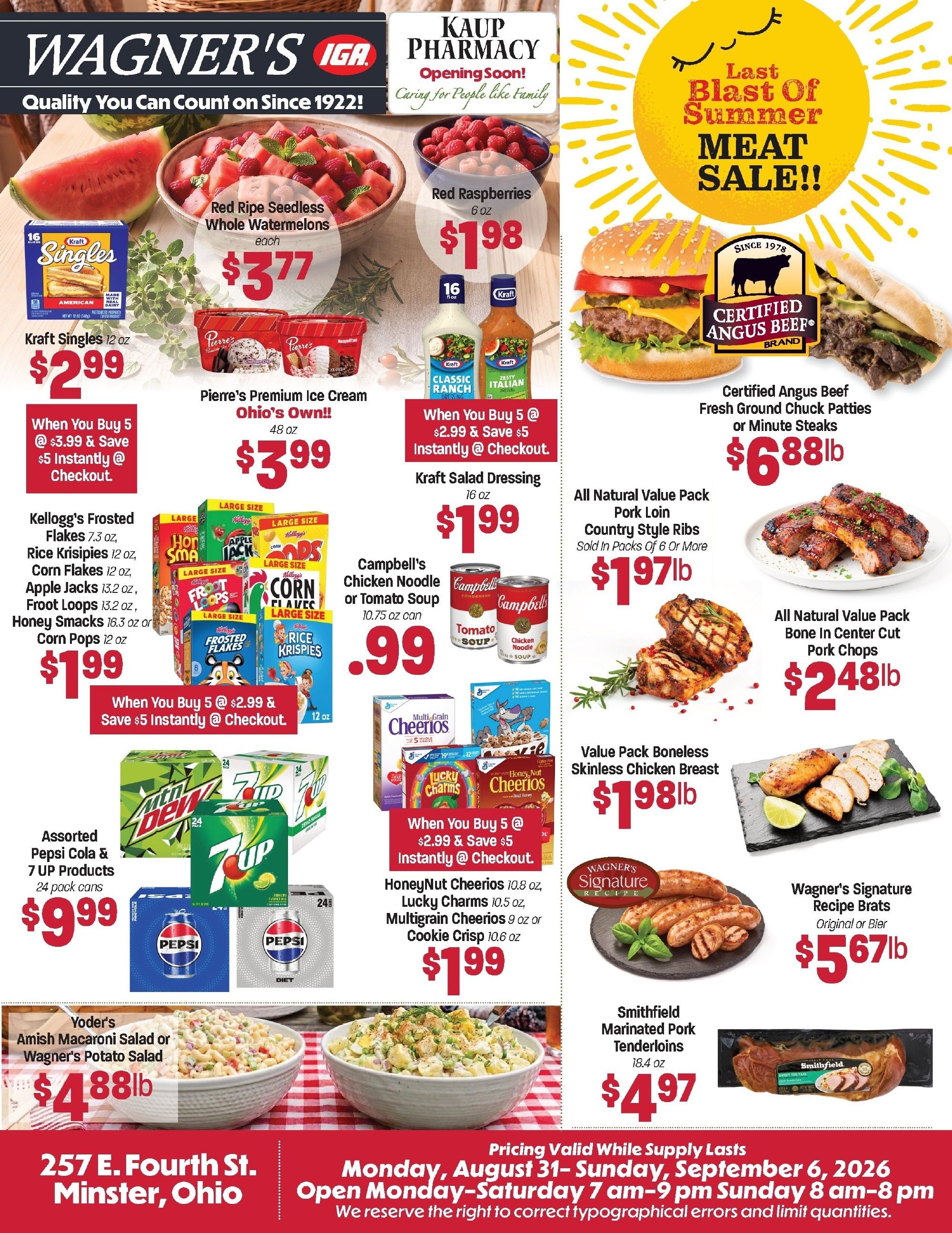Wagner's IGA (Minster, OH) Weekly Ad August 31 - September 6, 2026