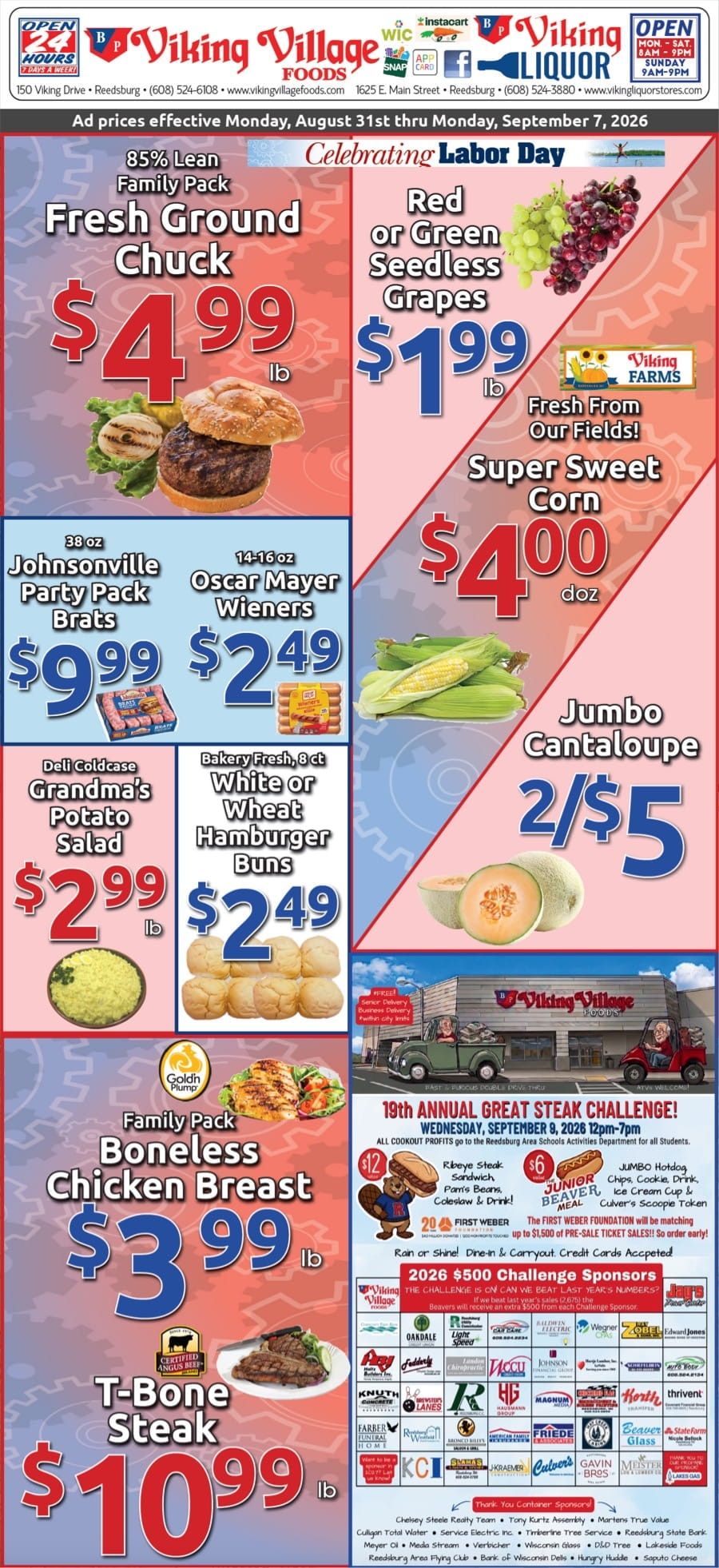 Viking Village Foods Weekly Ad August 31 - September 6, 2026