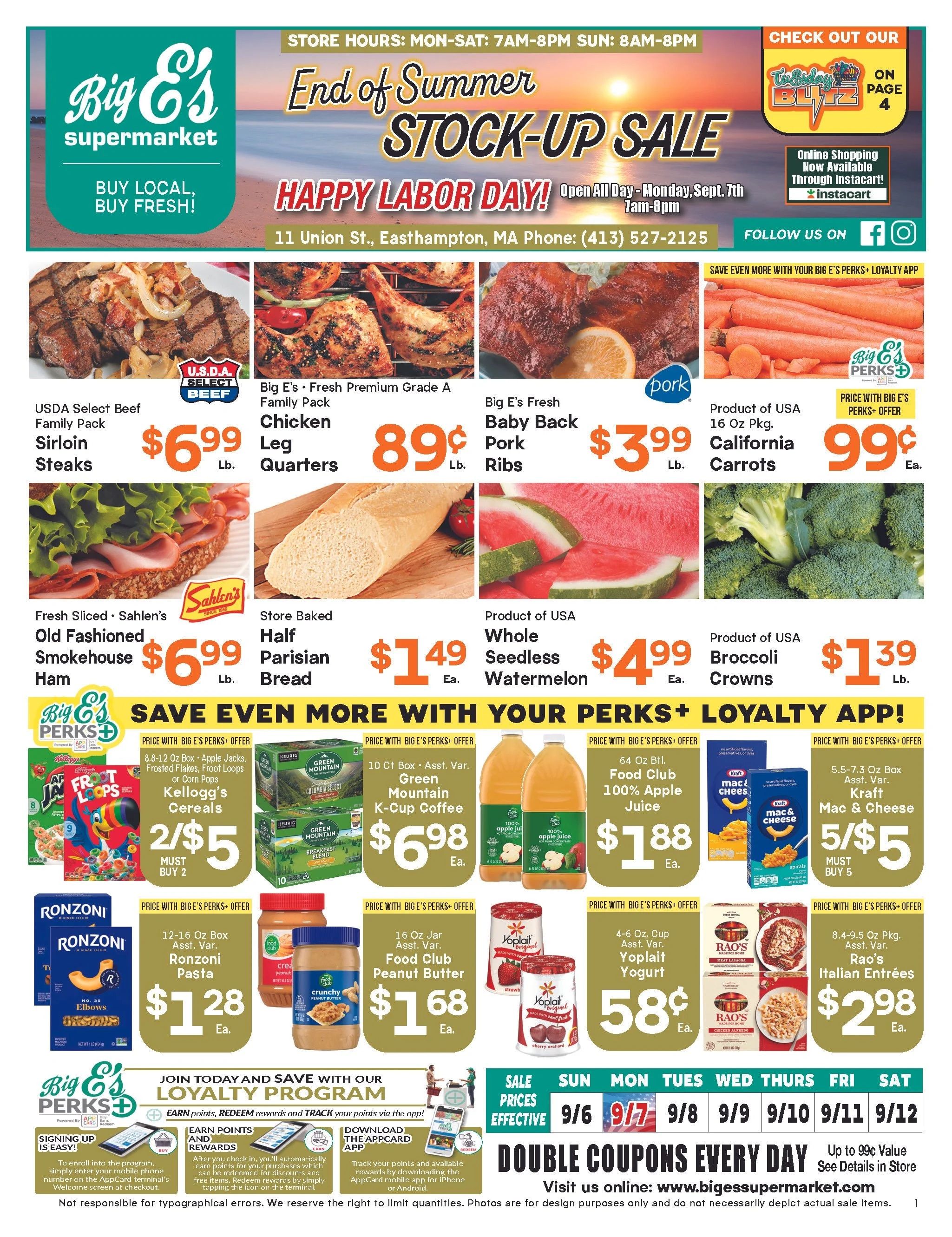 Big E's Supermarket Weekly Ad September 6 - 12, 2026