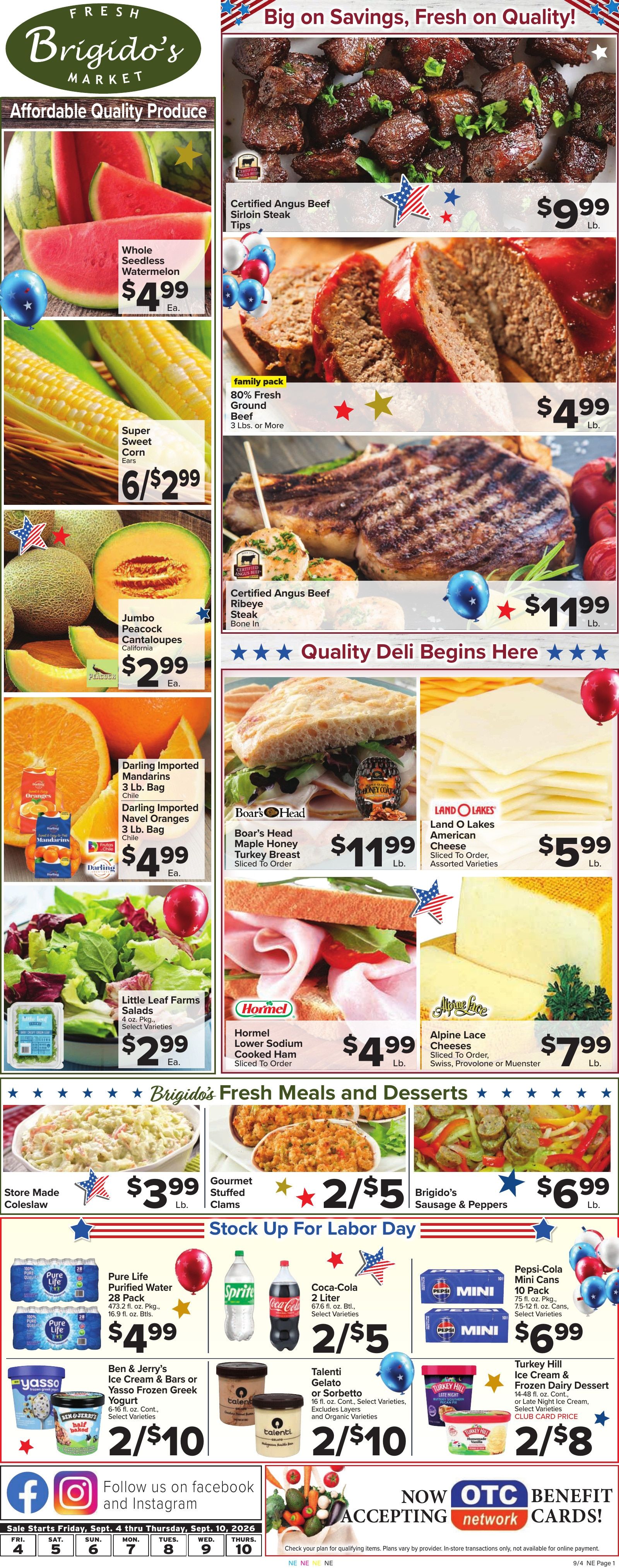 Brigido's Fresh Market Weekly Ad September 4 - 10, 2026