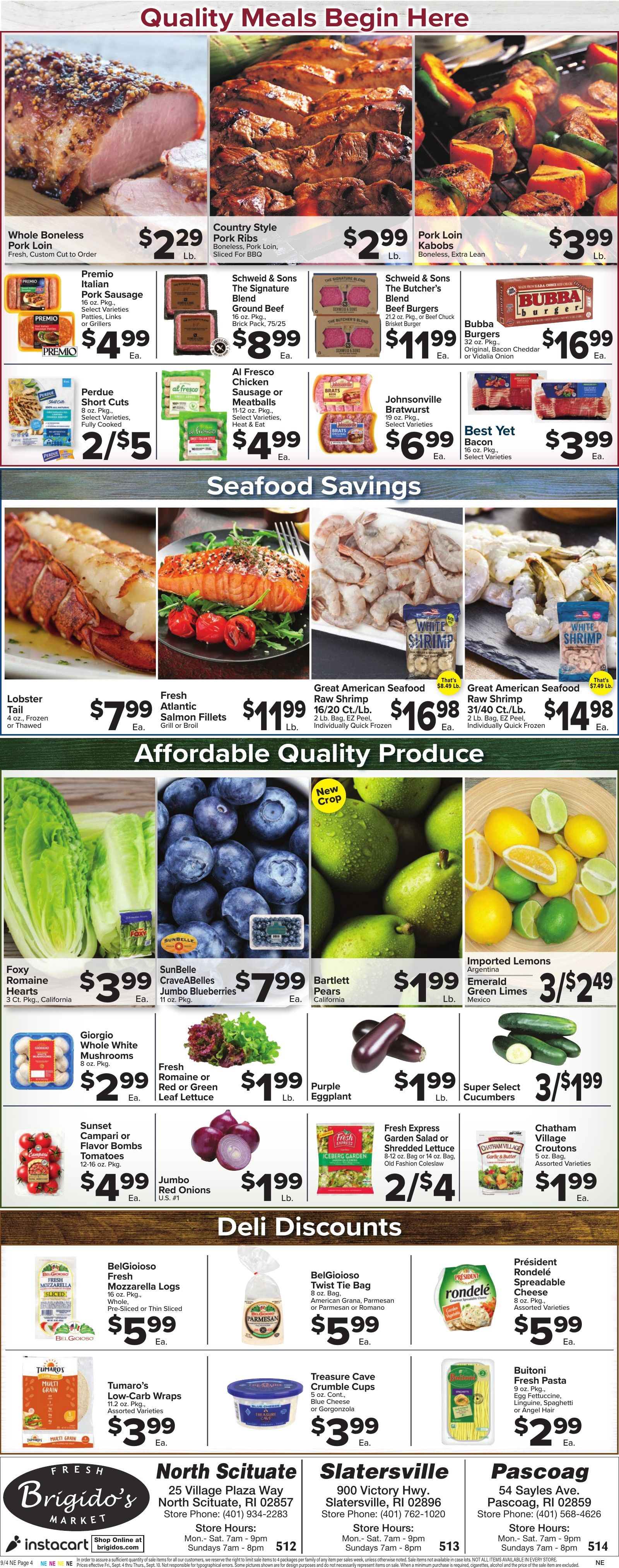 Brigido's Fresh Market Weekly Ad September 4 - 10, 2026