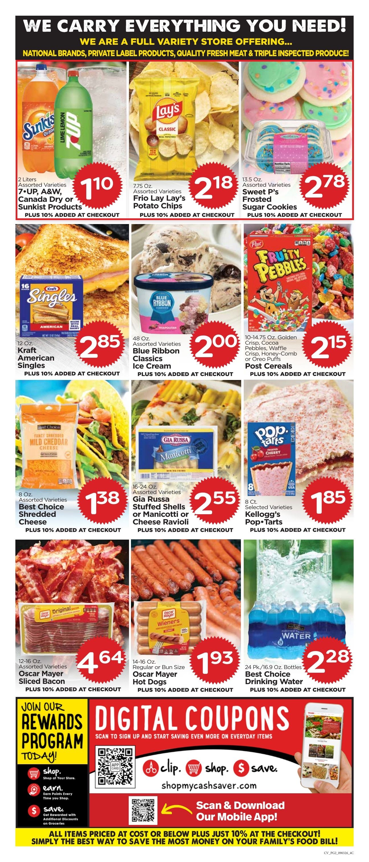 Cash Saver Connellsville Weekly Ad September 3 - 9, 2026