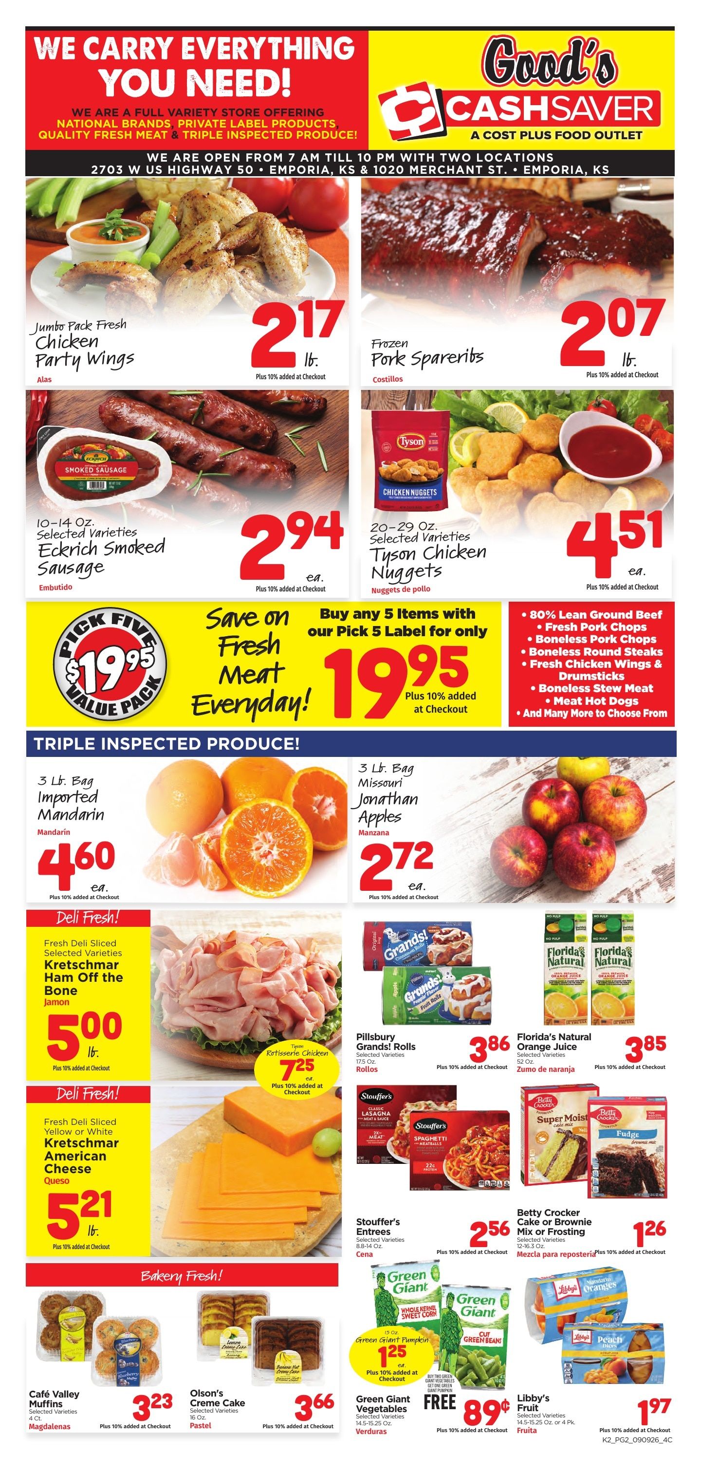 Good's Cash Saver Weekly Ad September 9 - 15, 2026