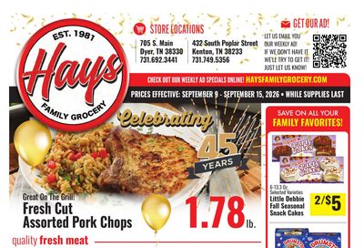 Hays Family Grocery Weekly Ad September 9 - 15, 2026