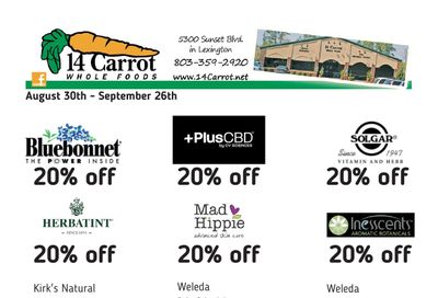 14 Carrot Whole Foods Monthly Sales Weekly Ad August 30 - September 26, 2026