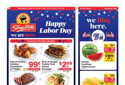 ShopRite (318 Lloyd Rd, Aberdeen, NJ) Weekly Ad August 30 - September 5, 2026