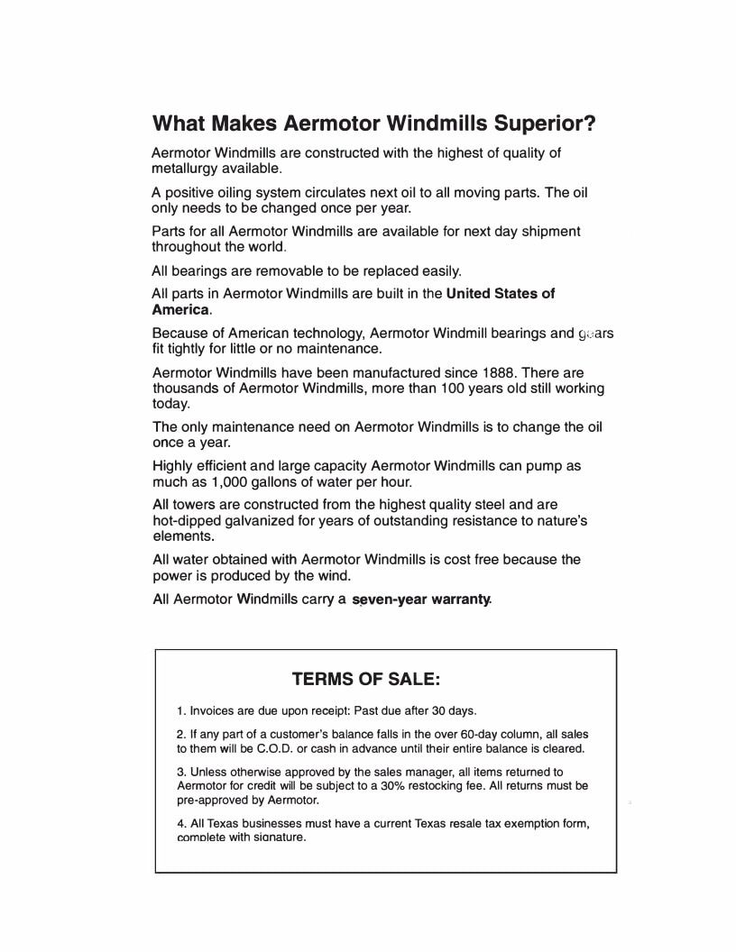 Aermotor Windmill Company Windmills Catalog Weekly Ad January 1 - December 31, 2026