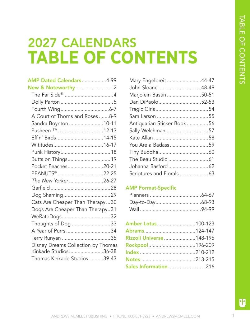 Andrews McMeel Publishing Calendars Catalog Weekly Ad January 1, 2026 - December 31, 2027