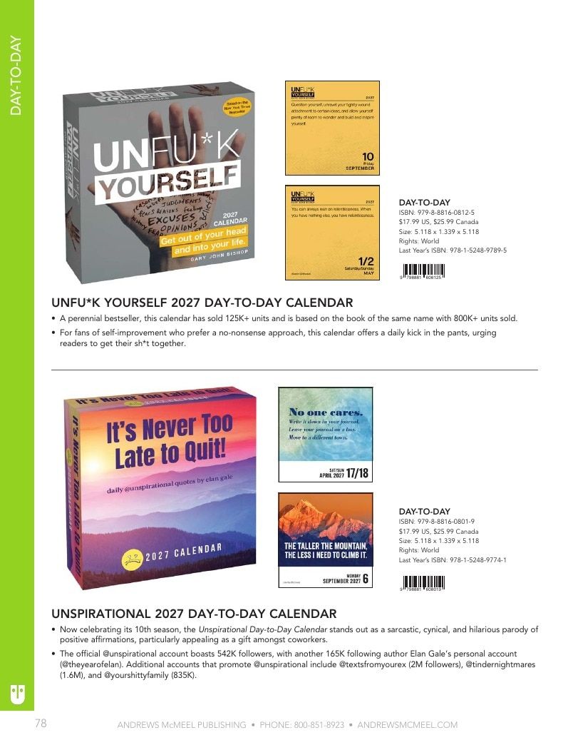 Andrews McMeel Publishing Calendars Catalog Weekly Ad January 1, 2026 - December 31, 2027