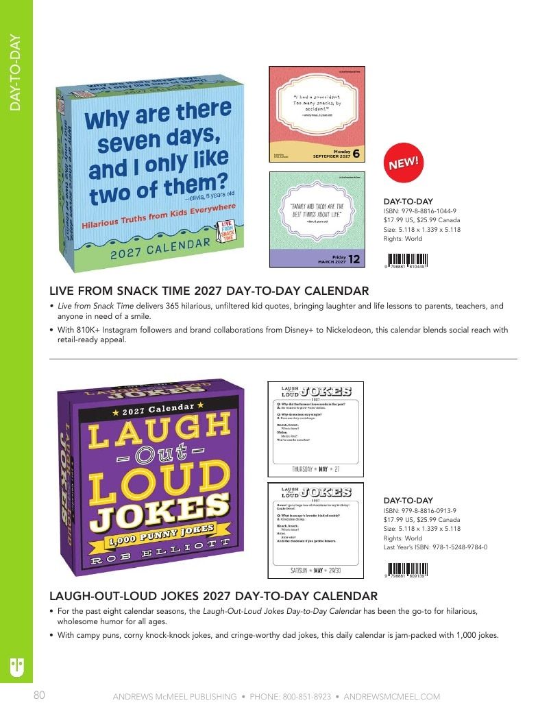 Andrews McMeel Publishing Calendars Catalog Weekly Ad January 1, 2026 - December 31, 2027