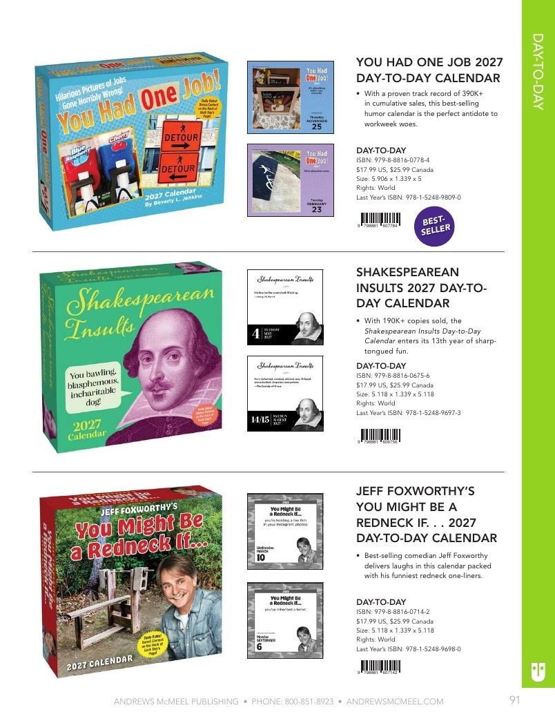 Andrews McMeel Publishing Calendars Catalog Weekly Ad January 1, 2026 - December 31, 2027