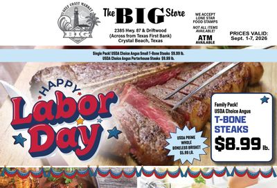 The Big Store Weekly Ad September 1 - 7, 2026