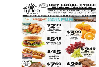 Tybee Market Weekly Ad September 13 - 19, 2026