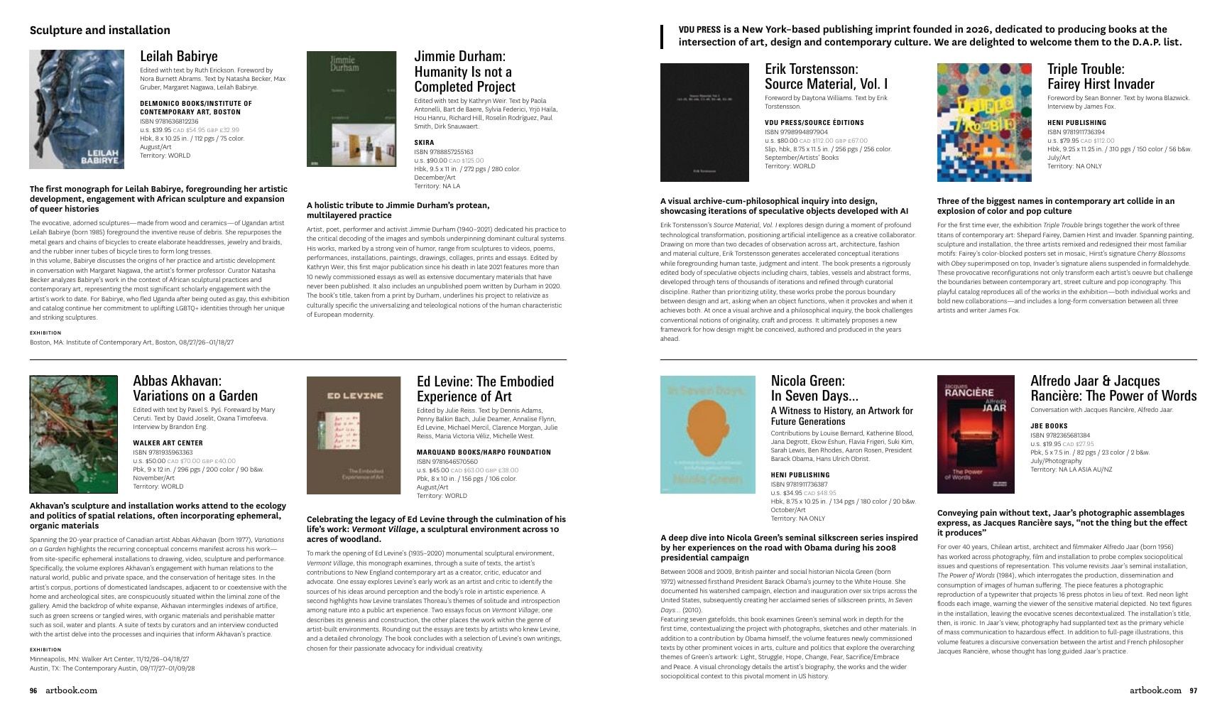 Artbook | D.A.P. Fall Art Books Catalog Weekly Ad January 1 - December 31, 2026