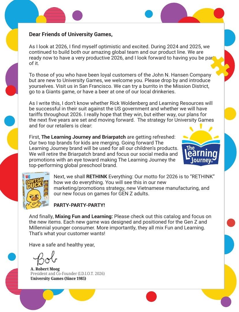 University Games Annual Games Catalog Weekly Ad January 1 - December 31, 2026