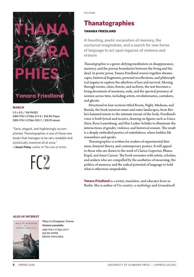 University of Alabama Press Spring Book Catalog Weekly Ad January 1 - December 31, 2026