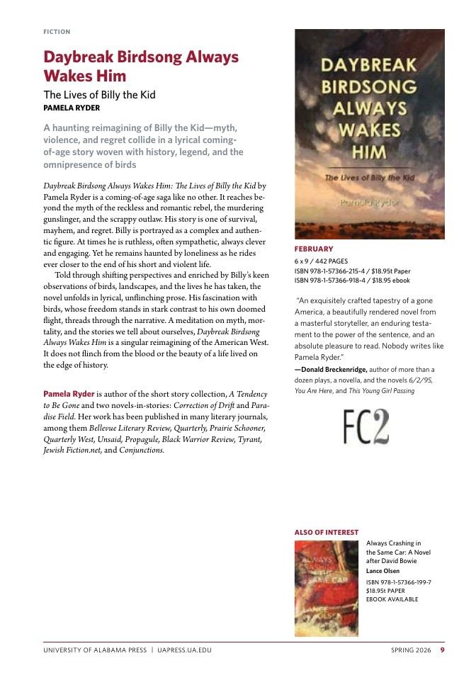 University of Alabama Press Spring Book Catalog Weekly Ad January 1 - December 31, 2026