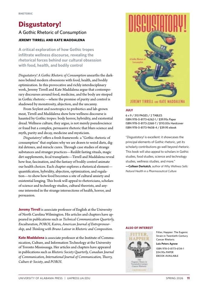 University of Alabama Press Spring Book Catalog Weekly Ad January 1 - December 31, 2026