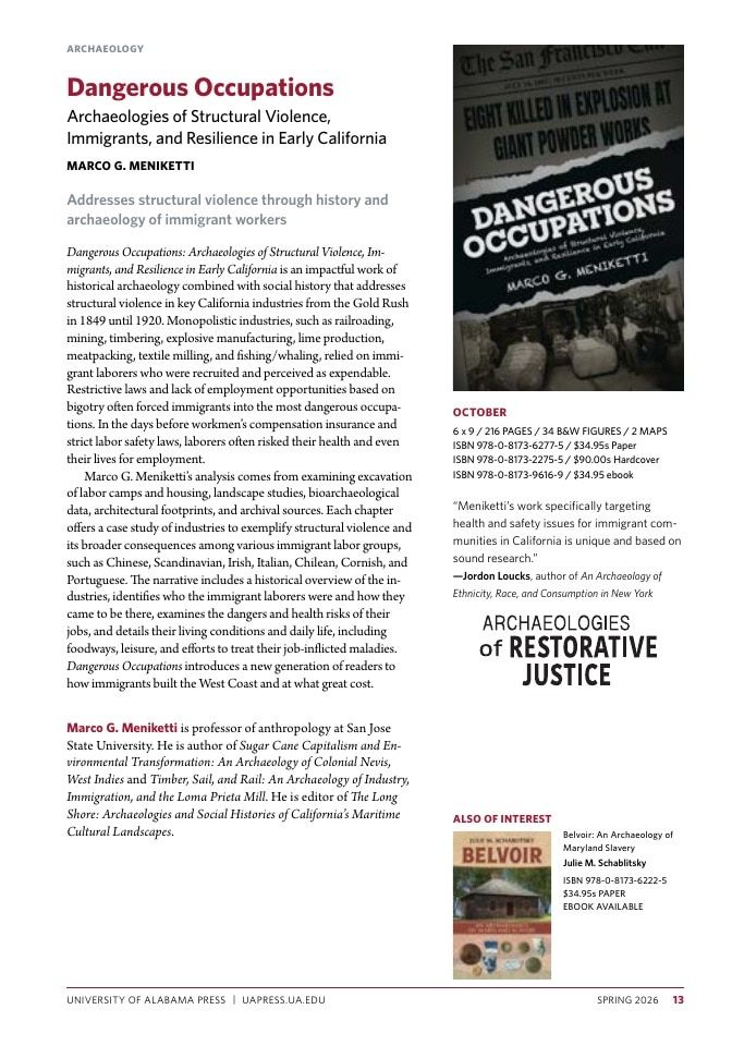 University of Alabama Press Spring Book Catalog Weekly Ad January 1 - December 31, 2026