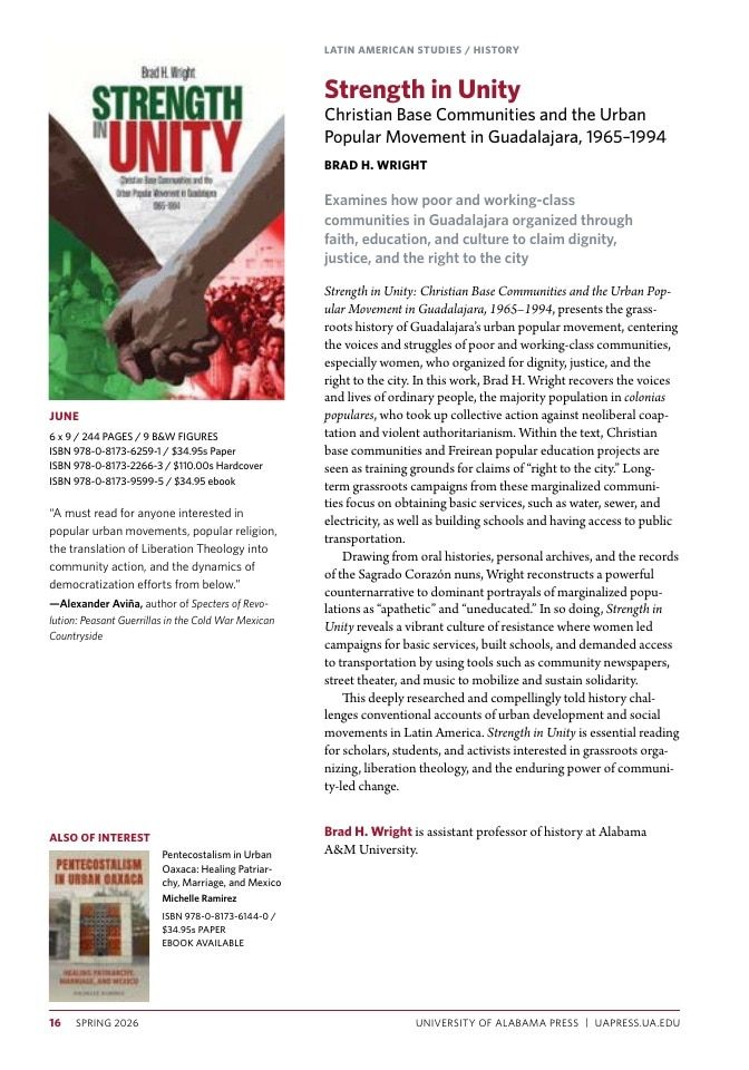 University of Alabama Press Spring Book Catalog Weekly Ad January 1 - December 31, 2026