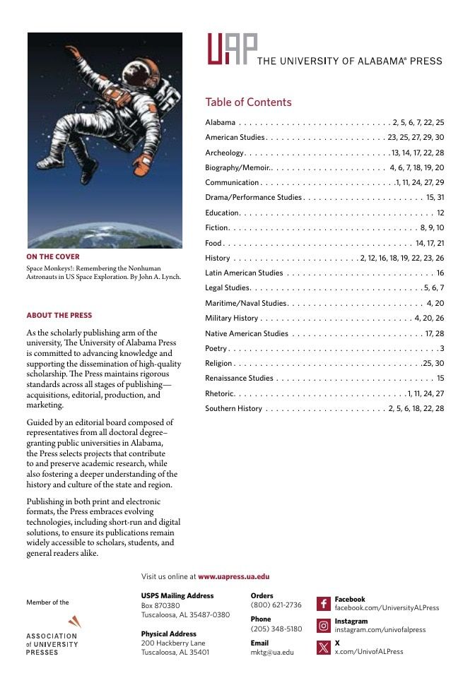 University of Alabama Press Spring Book Catalog Weekly Ad January 1 - December 31, 2026