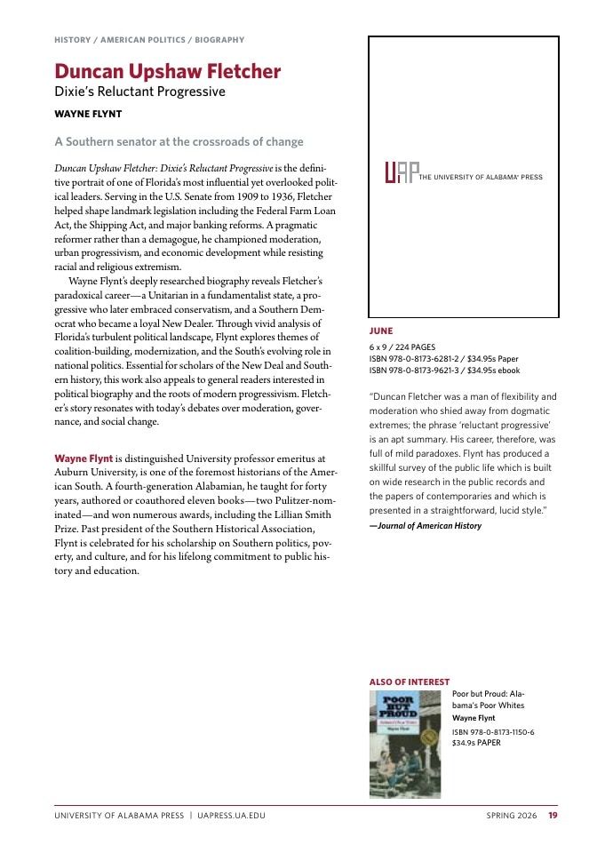 University of Alabama Press Spring Book Catalog Weekly Ad January 1 - December 31, 2026