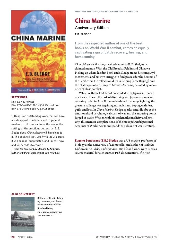 University of Alabama Press Spring Book Catalog Weekly Ad January 1 - December 31, 2026