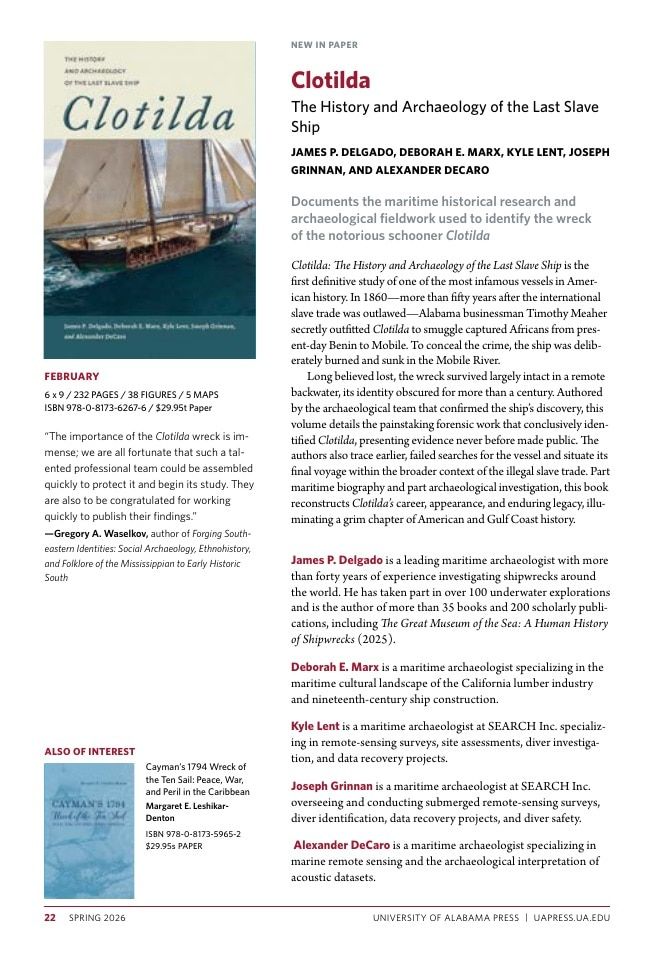 University of Alabama Press Spring Book Catalog Weekly Ad January 1 - December 31, 2026