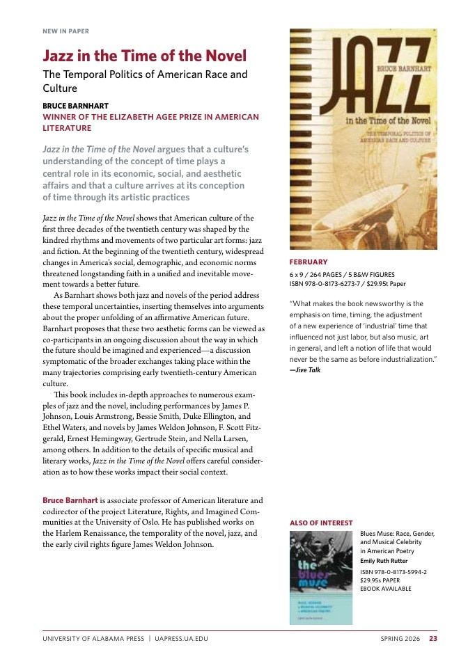 University of Alabama Press Spring Book Catalog Weekly Ad January 1 - December 31, 2026