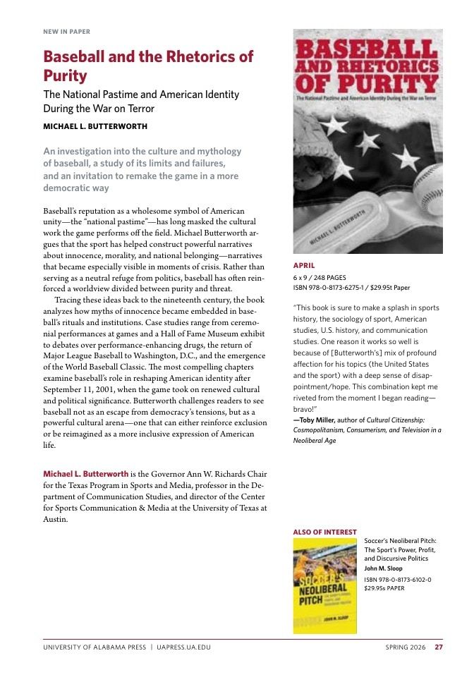 University of Alabama Press Spring Book Catalog Weekly Ad January 1 - December 31, 2026