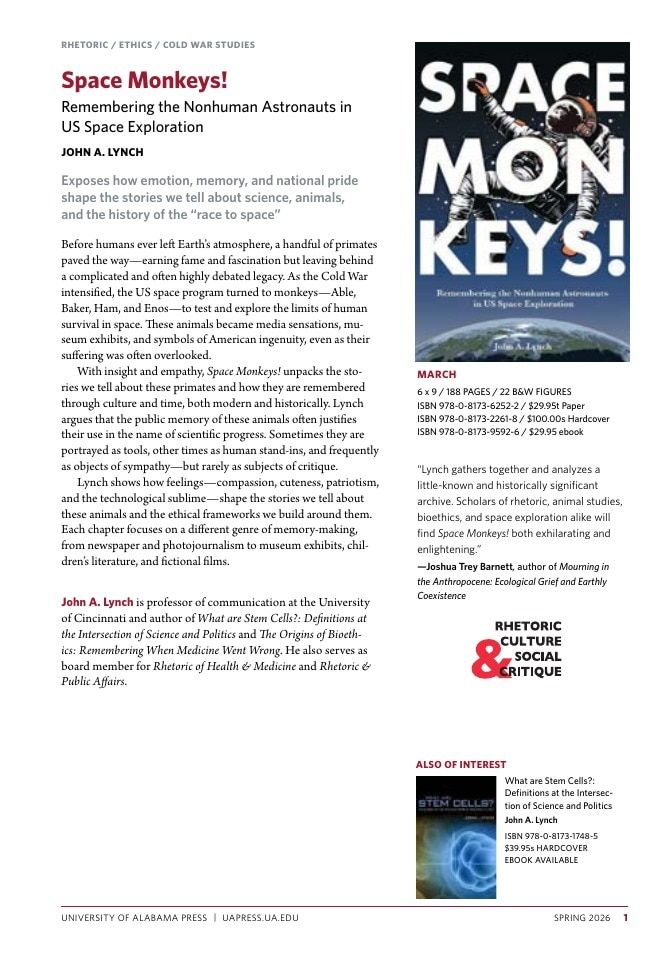 University of Alabama Press Spring Book Catalog Weekly Ad January 1 - December 31, 2026