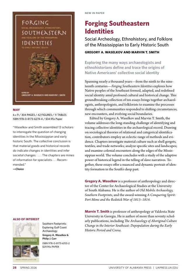 University of Alabama Press Spring Book Catalog Weekly Ad January 1 - December 31, 2026
