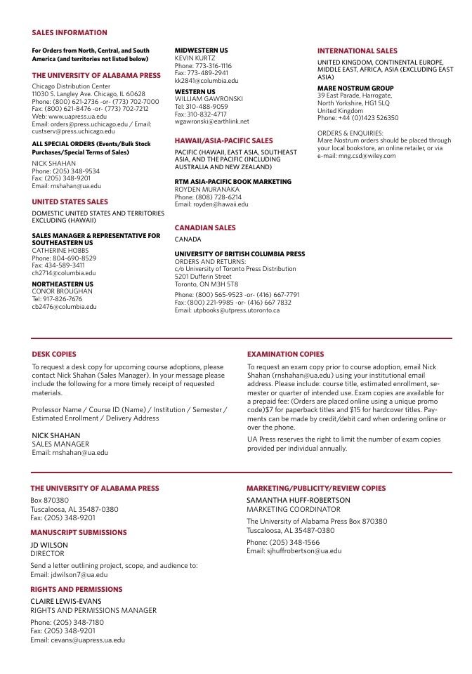 University of Alabama Press Spring Book Catalog Weekly Ad January 1 - December 31, 2026