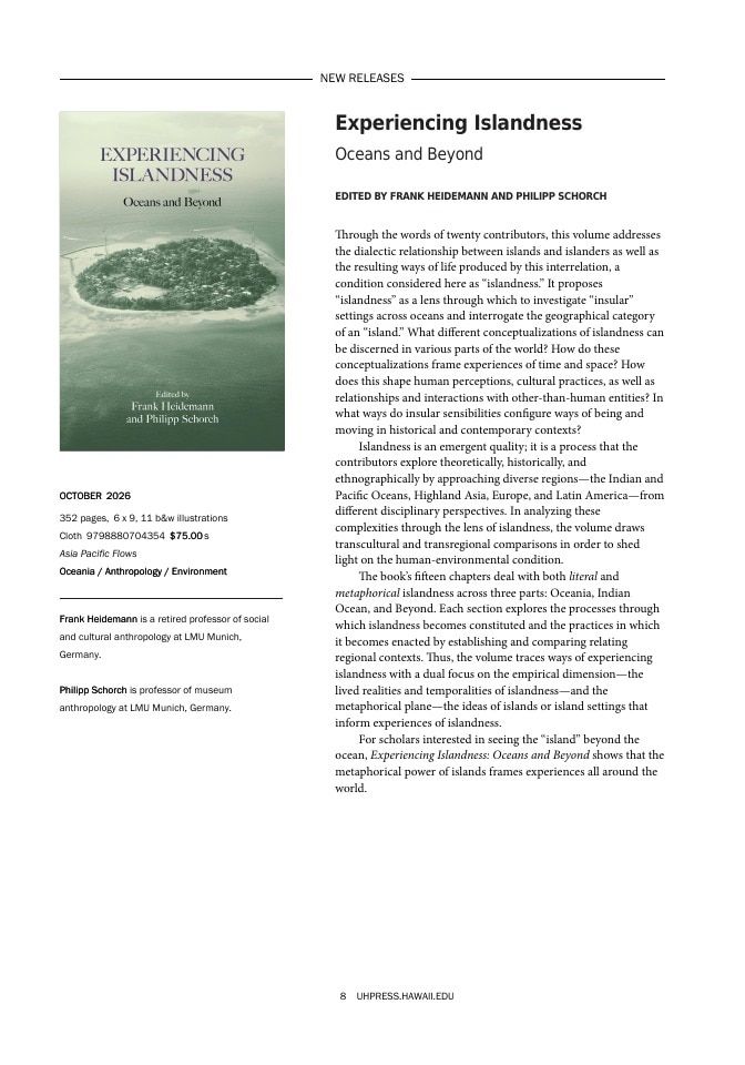 University of Hawai'i Press Fall Book Catalog Weekly Ad January 1 - December 31, 2026
