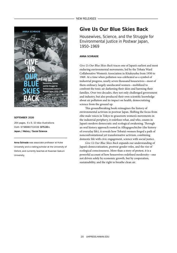 University of Hawai'i Press Fall Book Catalog Weekly Ad January 1 - December 31, 2026