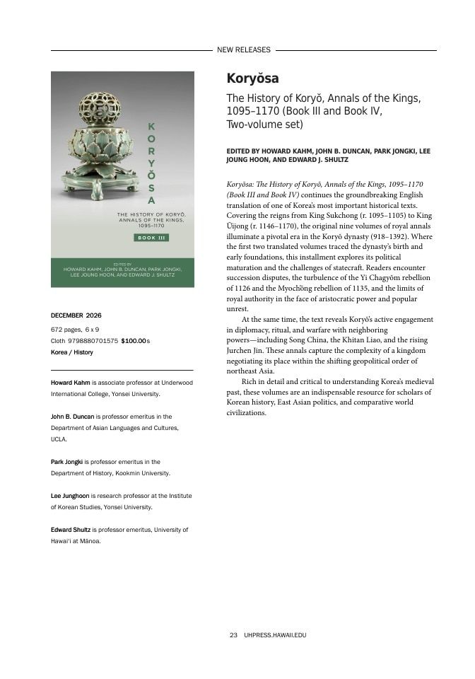 University of Hawai'i Press Fall Book Catalog Weekly Ad January 1 - December 31, 2026