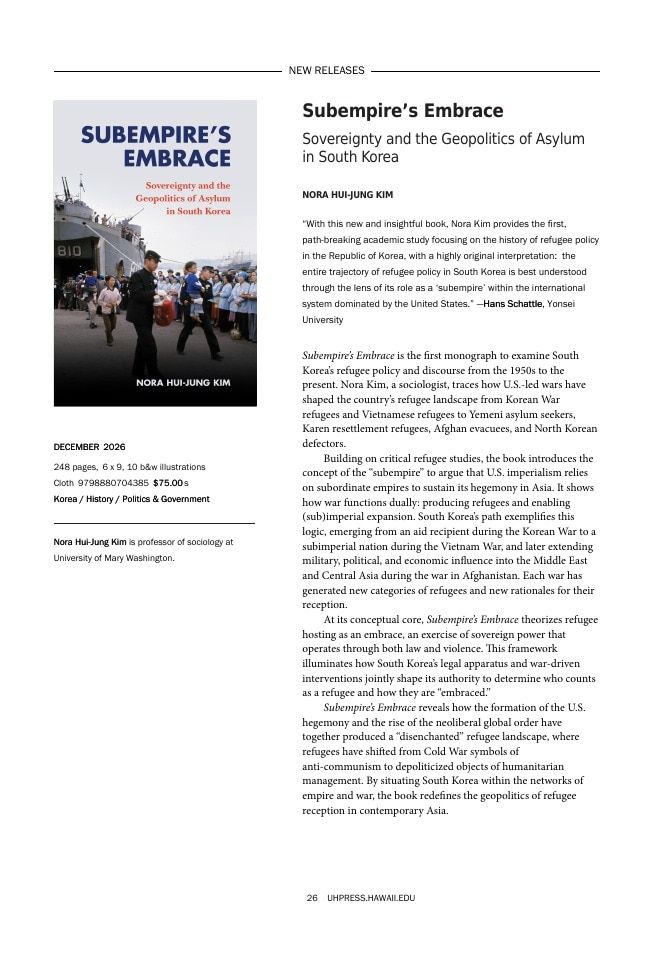 University of Hawai'i Press Fall Book Catalog Weekly Ad January 1 - December 31, 2026