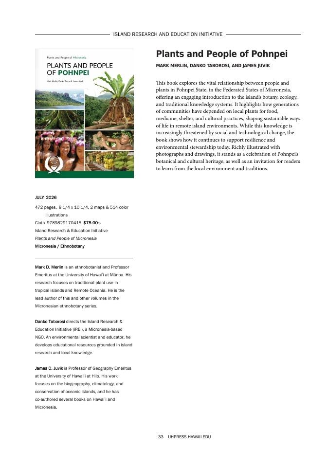 University of Hawai'i Press Fall Book Catalog Weekly Ad January 1 - December 31, 2026