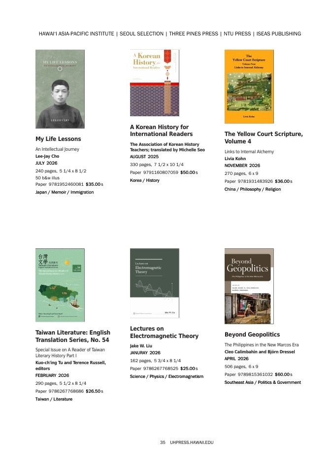 University of Hawai'i Press Fall Book Catalog Weekly Ad January 1 - December 31, 2026