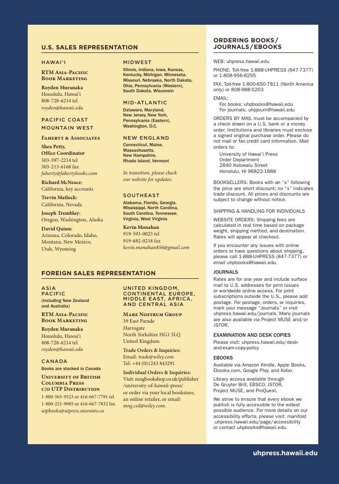 University of Hawai'i Press Fall Book Catalog Weekly Ad January 1 - December 31, 2026