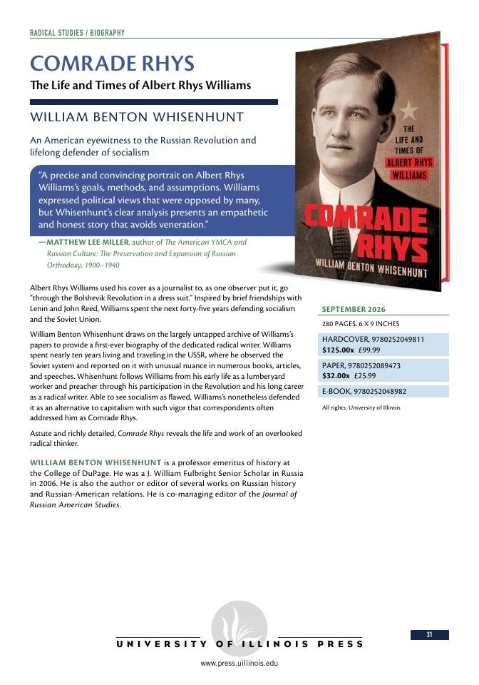 University of Illinois Press Fall Books Catalog Weekly Ad January 1 - December 31, 2026