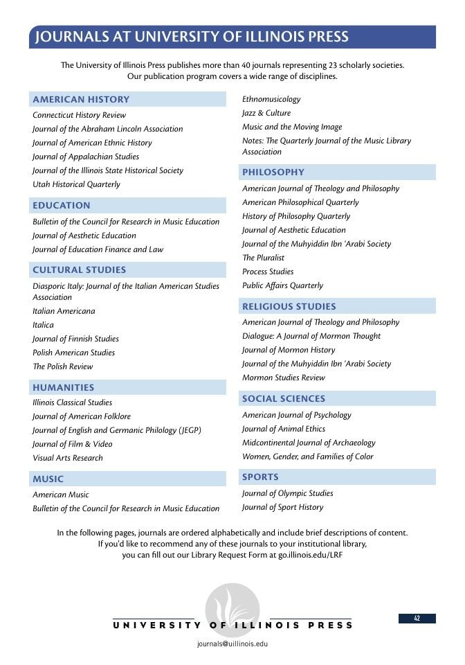 University of Illinois Press Fall Books Catalog Weekly Ad January 1 - December 31, 2026